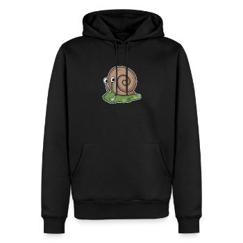 Schnecke - Männer Premium Bio Hoodie - Schwarz - Vorne - Nico (187cm)