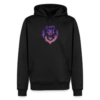 Tête de Lion Tribal - Sweat à capuche Premium bio Homme - noir - Devant - Nico (187cm)