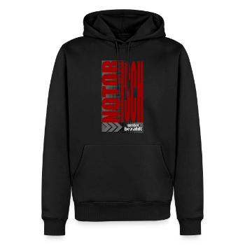 notorisch unterbezahlt Lohn Job Spruch - Männer Premium Bio Hoodie - Schwarz - Vorne - Nico (187cm)