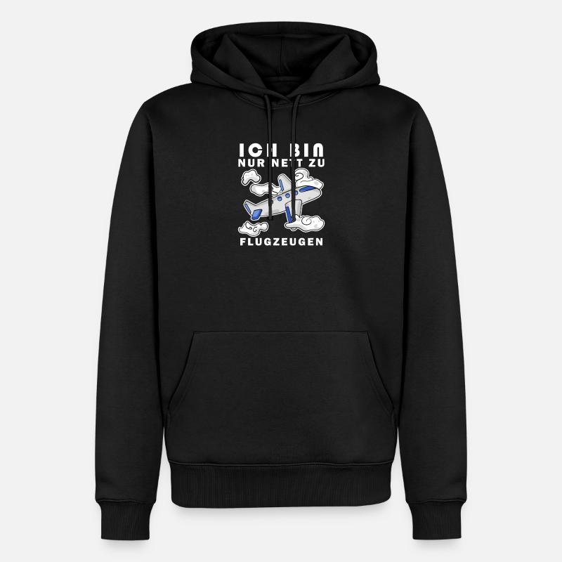 Flugzeug Spruch Geschenk - Männer Premium Bio Hoodie - Schwarz