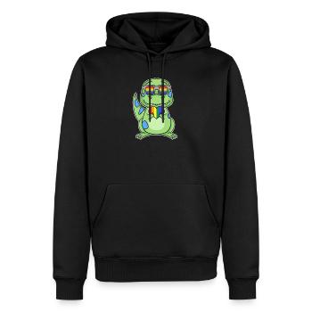 Gay Rainbow Heart Dinosaurs - Men’s Premium Organic Hoodie - black - Front - Nico (187cm)