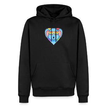 Gay Regenbogen Herz Tier Maus - Männer Premium Bio Hoodie - Schwarz - Vorne - Nico (187cm)