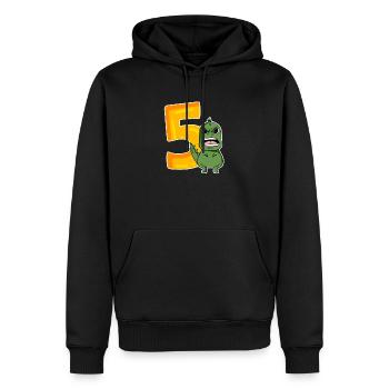 5 Jahre alt - 5. Geburtstag mit Tier Motiv - Männer Premium Bio Hoodie - Schwarz - Vorne - Nico (187cm)