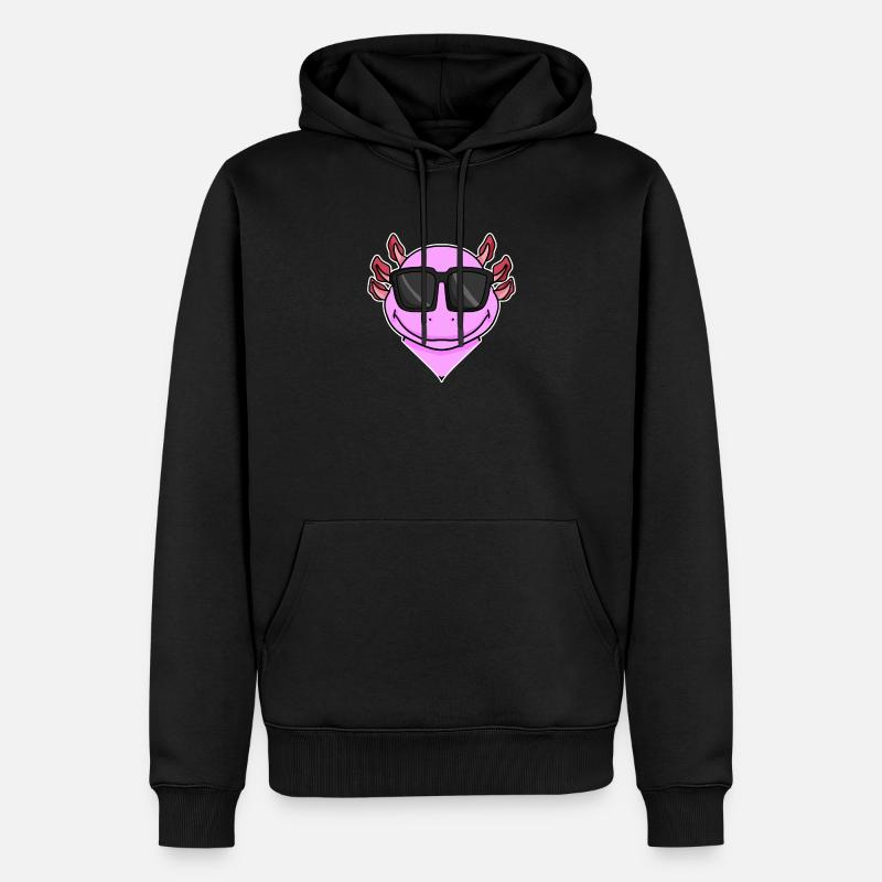 Axolotl avec lunettes de soleil - Sweat à capuche Premium bio Homme - noir