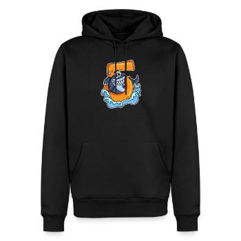5 ans - 5ème anniversaire avec motif animal - Sweat à capuche Premium bio Homme - noir - Devant - Nico (187cm)
