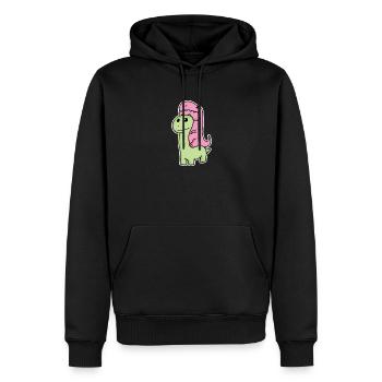 Deux dinosaures - Sweat à capuche Premium bio Homme - noir - Devant - Nico (187cm)