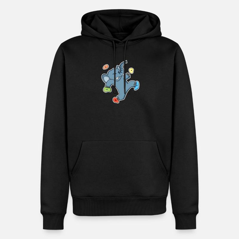 Motif éléphant grimpant - Sweat à capuche Premium bio Homme - noir