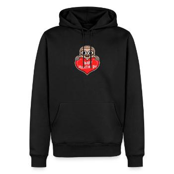 Paresseux de cœur de la Saint-Valentin - Sweat à capuche Premium bio Homme - noir - Devant - Nico (187cm)