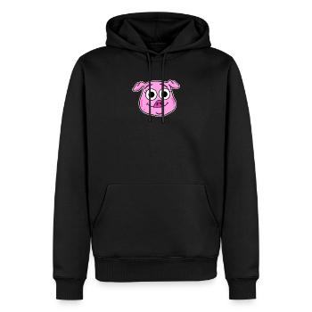 Tête de porc Tête d’animal - Sweat à capuche Premium bio Homme - noir - Devant - Nico (187cm)