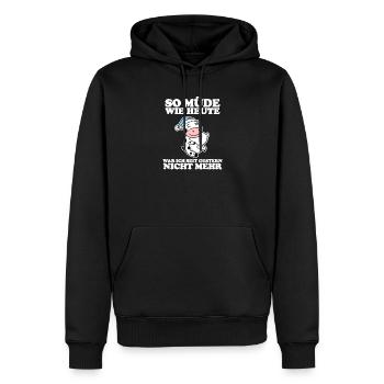 Müde Spruch lustig Schlafen Ausschlafen Faul - Männer Premium Bio Hoodie - Schwarz - Vorne - Nico (187cm)