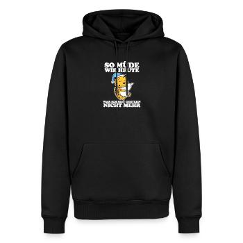 Müde Spruch lustig Schlafen Ausschlafen Faul - Männer Premium Bio Hoodie - Schwarz - Vorne - Nico (187cm)