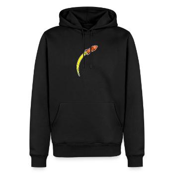 Fusée Orange - Sweat à capuche Premium bio Homme - noir - Devant - Nico (187cm)