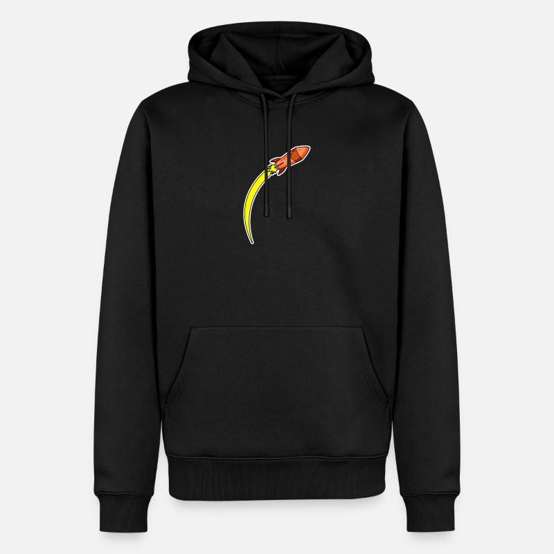 Fusée Orange - Sweat à capuche Premium bio Homme - noir