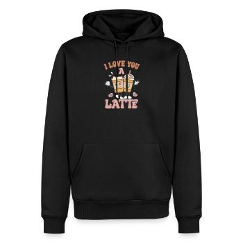 Je t’aime rétro Valentines - Sweat à capuche Premium bio Homme - noir - Devant - Nico (187cm)