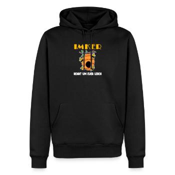 Imker Honig Imkerei - Imker Geschenk - Männer Premium Bio Hoodie - Schwarz - Vorne - Nico (187cm)