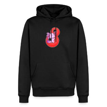 8 Jahre alt - 8. Geburtstag mit Tier Motiv - Männer Premium Bio Hoodie - Schwarz - Vorne - Nico (187cm)