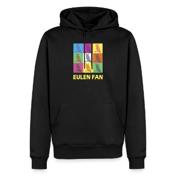 Eulen Fan Design - Männer Premium Bio Hoodie - Schwarz - Vorne - Nico (187cm)