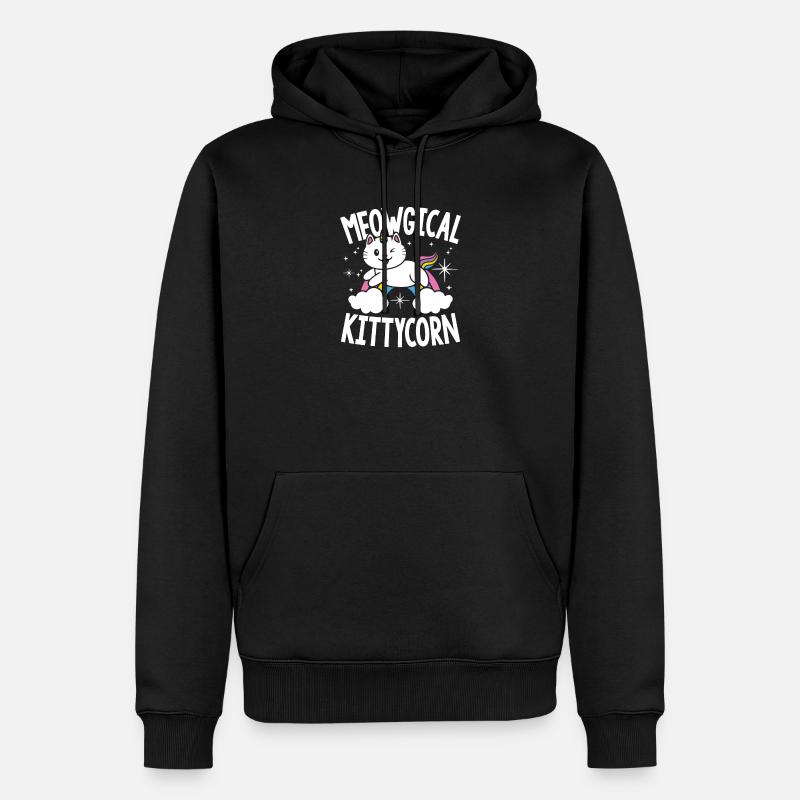 Meowgical kittycorn - Männer Premium Bio Hoodie - Schwarz