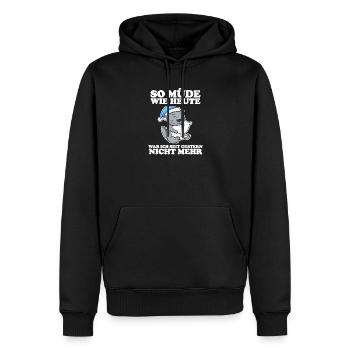 Müde Spruch lustig Schlafen Ausschlafen Faul - Männer Premium Bio Hoodie - Schwarz - Vorne - Nico (187cm)