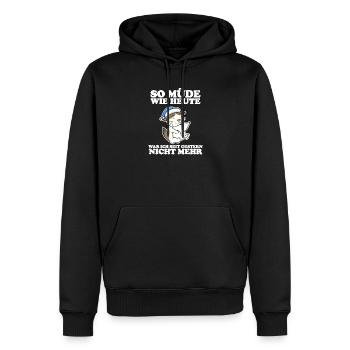 Müde Spruch lustig Schlafen Ausschlafen Faul - Männer Premium Bio Hoodie - Schwarz - Vorne - Nico (187cm)