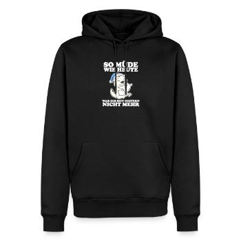 Müde Spruch lustig Schlafen Ausschlafen Faul - Männer Premium Bio Hoodie - Schwarz - Vorne - Nico (187cm)