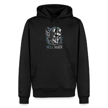Skull Rider with Goggles - Men’s Premium Organic Hoodie - black - Front - Nico (187cm)