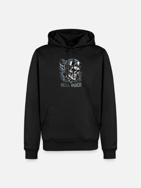 Skull Rider with Goggles - Men’s Premium Organic Hoodie - black