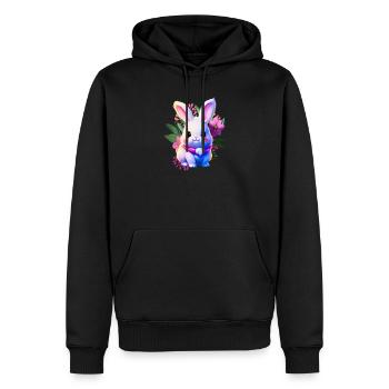 cute Easter Bunny Floral with Easter flowers - Men’s Premium Organic Hoodie - black - Front - Nico (187cm)