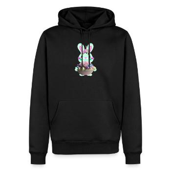 lapin de Pâques mignon avec des œufs de Pâques - Sweat à capuche Premium bio Homme - noir - Devant - Nico (187cm)