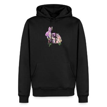 Flowers Easter Bunny - Men’s Premium Organic Hoodie - black - Front - Nico (187cm)