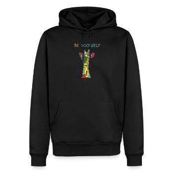 Giraffe Be Yourself Sei Du Selbst Bunt Anders - Männer Premium Bio Hoodie - Schwarz - Vorne - Nico (187cm)
