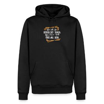 Wo ich bin ist Chaos ich kann nicht überall sein - Männer Premium Bio Hoodie - Schwarz - Vorne - Nico (187cm)