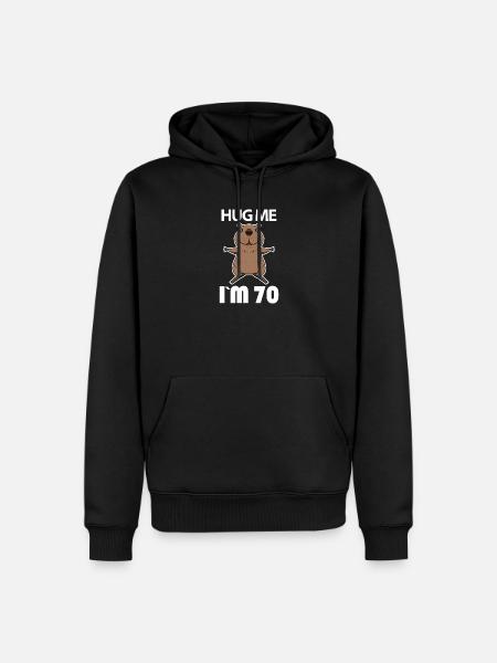 70 Geburtstag - 70 Jahre - Umarmung - Männer Premium Bio Hoodie - Schwarz