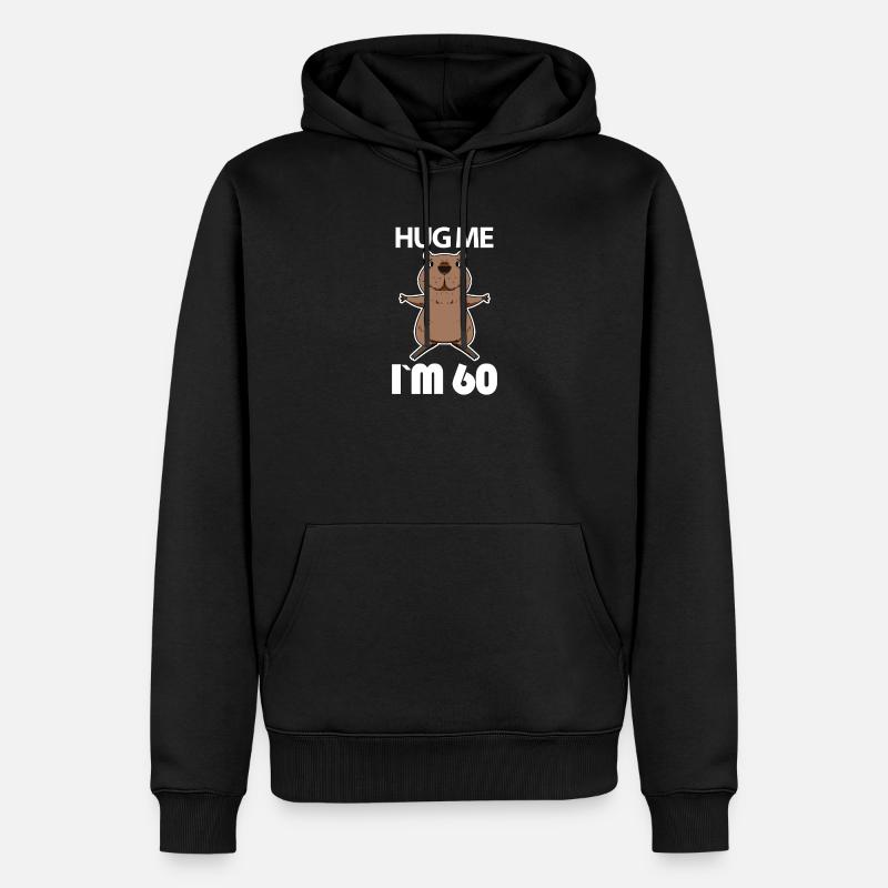 60 ans - 60 ans - câlin - Sweat à capuche Premium bio Homme - noir
