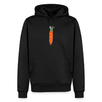 Motif de carotte - Sweat à capuche Premium bio Homme - noir - Devant - Nico (187cm)