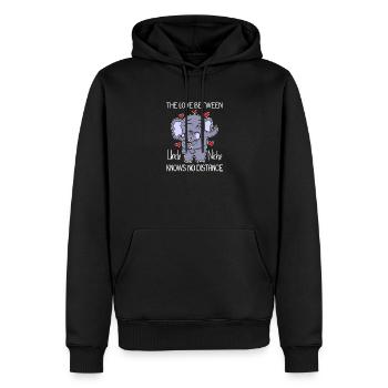 Onkel und Nichte Liebe Elefant Geschenk - Männer Premium Bio Hoodie - Schwarz - Vorne - Nico (187cm)
