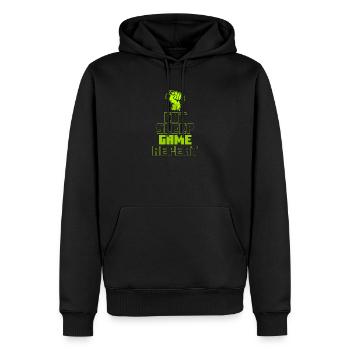 Eat Sleep Spiel Wiederholen - Männer Premium Bio Hoodie - Schwarz - Vorne - Nico (187cm)