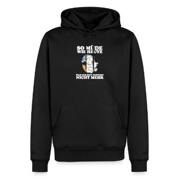 Müde Spruch lustig Schlafen - Selkirk Rex - Männer Premium Bio Hoodie - Schwarz - Vorne - Nico (187cm)