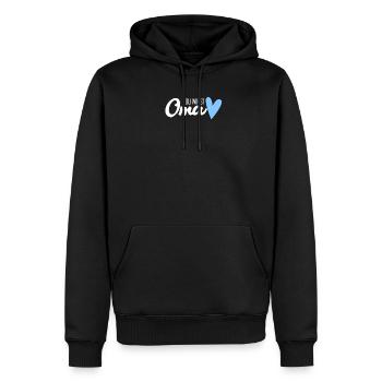 Oma Geschenk - Du wirst Oma - werdende Oma - Männer Premium Bio Hoodie - Schwarz - Vorne - Nico (187cm)