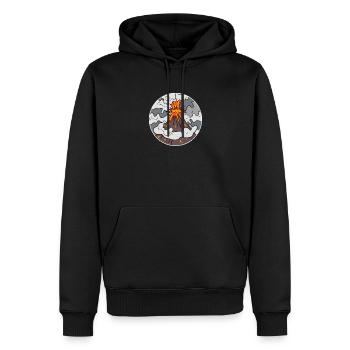 Volcano Mountain Circle Montagnes Volcans - Sweat à capuche Premium bio Homme - noir - Devant - Nico (187cm)