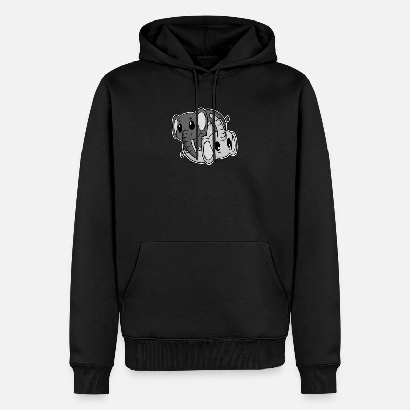 Symbole Yin Yang de l’éléphant - Sweat à capuche Premium bio Homme - noir