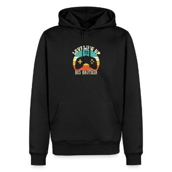 Level up to Big Brother - Men’s Premium Organic Hoodie - black - Front - Nico (187cm)