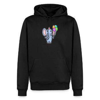 Elefant Geburtstag Luftballon - Männer Premium Bio Hoodie - Schwarz - Vorne - Nico (187cm)