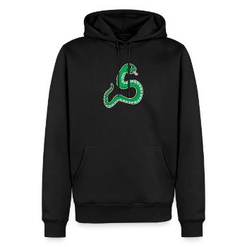 Schlange - Grüne Schlange - Männer Premium Bio Hoodie - Schwarz - Vorne - Nico (187cm)