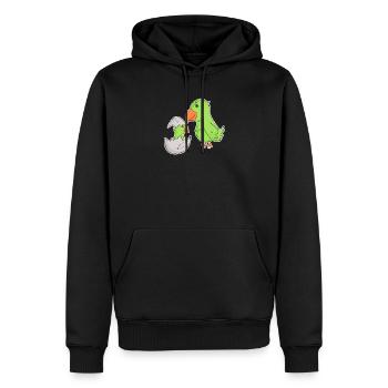 Vogel Familie - Vogel mit Baby - Papagei - Männer Premium Bio Hoodie - Schwarz - Vorne - Nico (187cm)