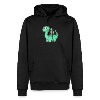 Dinosaure avec bébé dinosaure - Dino - Sweat à capuche Premium bio Homme - noir - Devant - Nico (187cm)