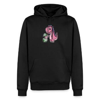 Dinosaure avec bébé dinosaure - Dino - Sweat à capuche Premium bio Homme - noir - Devant - Nico (187cm)