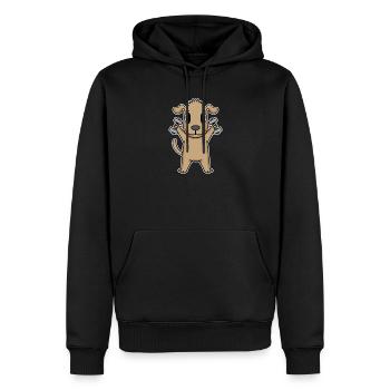 Dog Dumbbell Training Strength Training Fitness - Men’s Premium Organic Hoodie - black - Front - Nico (187cm)