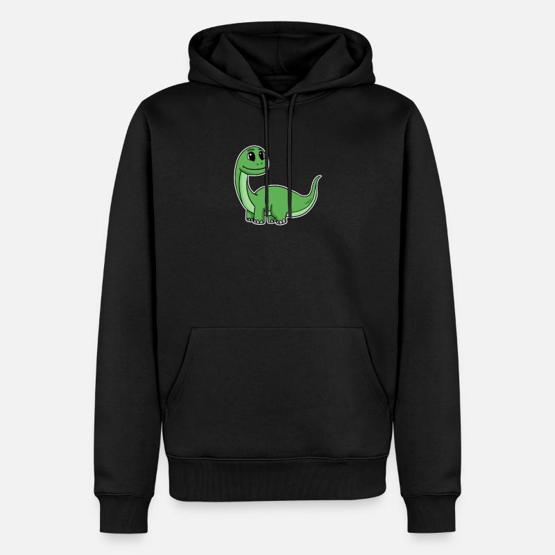 Petit dinosaure vert mignon - Sweat à capuche Premium bio Homme - noir