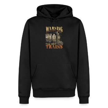 Lokomotive Zug - Männer Premium Bio Hoodie - Schwarz - Vorne - Nico (187cm)